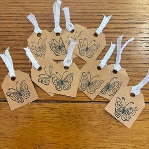Butterfly Gift Tags with White Ribbon